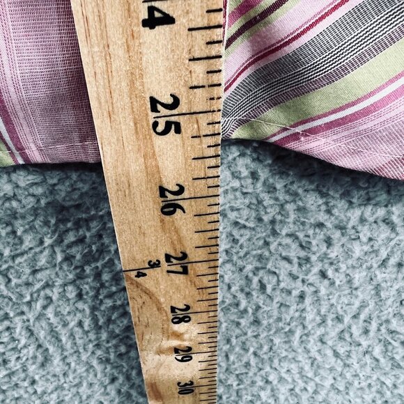 Studio Works Womens Top Extra Large‎ Pink Striped Long Sleeve Shirt No Iron - Picture 8 of 9